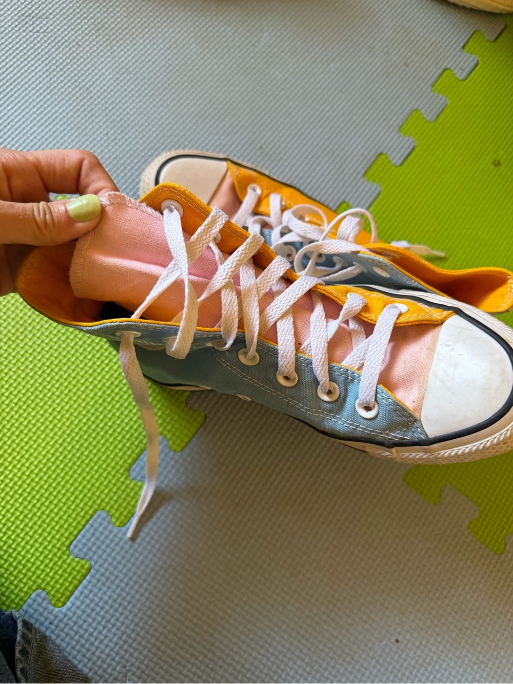Converse custom pastel color block high tops - Picture 9 of 10
